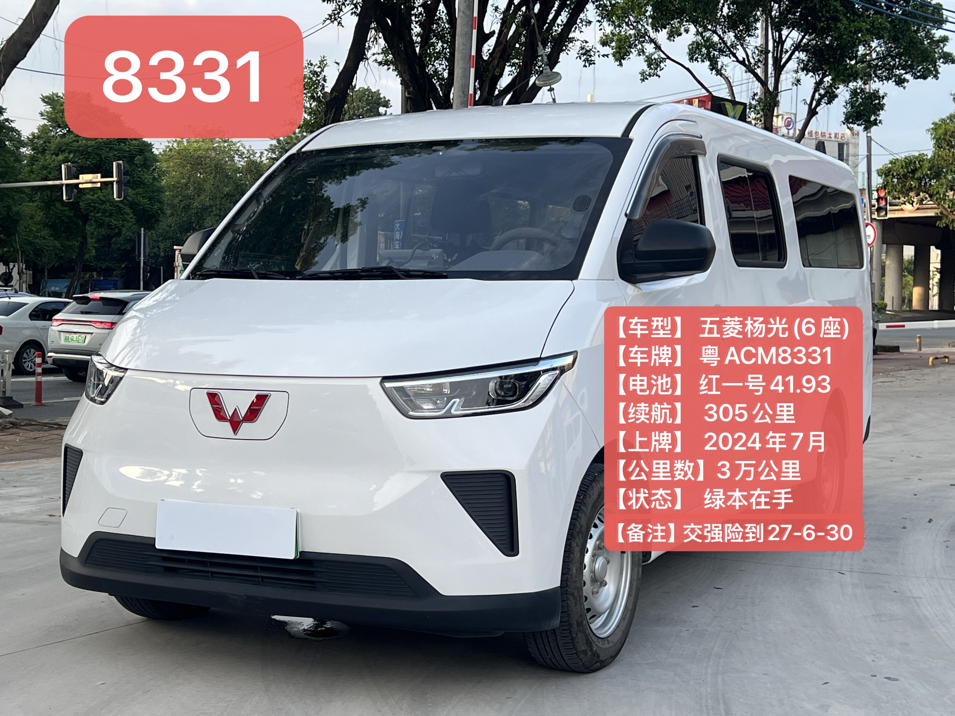 五菱汽车 五菱扬光 2024款 300km 舒适型客车版 6座